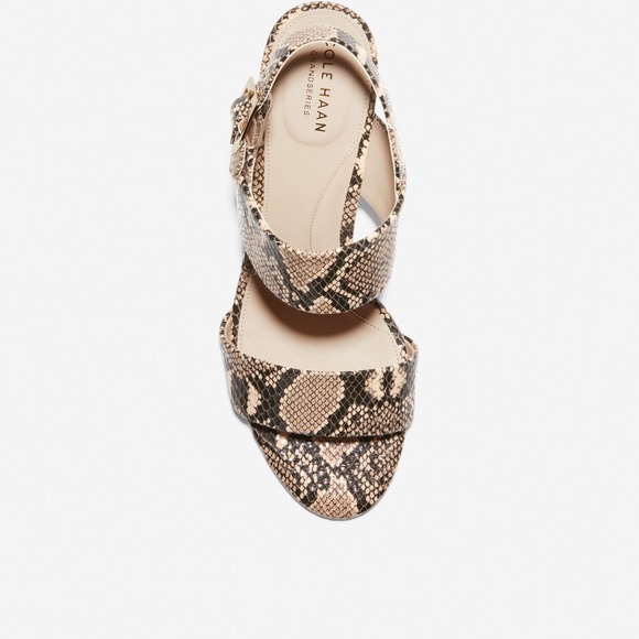 Cole Haan Avani City Snake Leather Heel Sandals - Picture 3 of 7